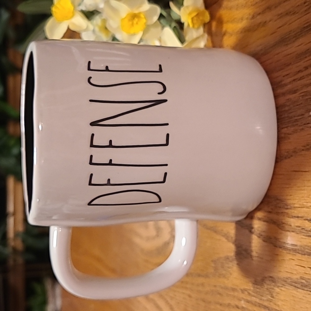 Rae Dunn OFFENSE / DEFENSE Double Sided White Ceramic Mug - Picture 2 of 7